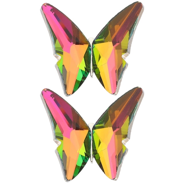 2Pcs Shiny Applique Patch Shoes Applique Butterflies Brooch Clothing Patch Sewing Decor