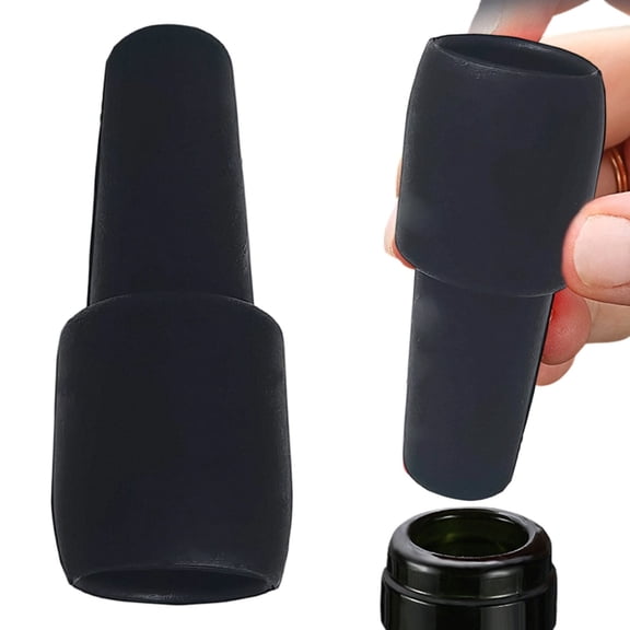 10 Pcs Wine Stoppers for Wine Bottles, 2026 New Reusable Sparkling Wine Bottle Silicone Wine Bottle Stopper, Cover Wine Bottle Caps for Beer Champagne Home Kitchen Bars Use (Black)