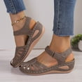 thumbnail image 2 of YLYL Women's Sandals Bohemia Wedge Heel Ankle Strap Closed Toe Hollow out Summer Beach Shoes, 2 of 9