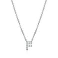 thumbnail image 4 of Forever Facets Initial "F" CZ Necklace in Sterling Silver, Adult Female, 4 of 4