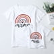 thumbnail image 3 of Gibobby Blusas moda Niños de verano para niños pequeños Camiseta de manga corta Blusa Rainbow Baby T Matching Me Girls And Shirt Trajes casuales Tops Ropa de mamá Family Girls（Blanco， 4-5 Años), 3 of 5