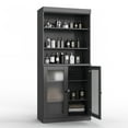 thumbnail image 4 of 100% Solid Wood 32" Bathroom Cabinet with Frosted Glass Doors and Adjustable Shelves, 4 of 6