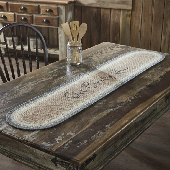 VHC Brands Finders Keepers Our Country Home Oval Runner 12x60