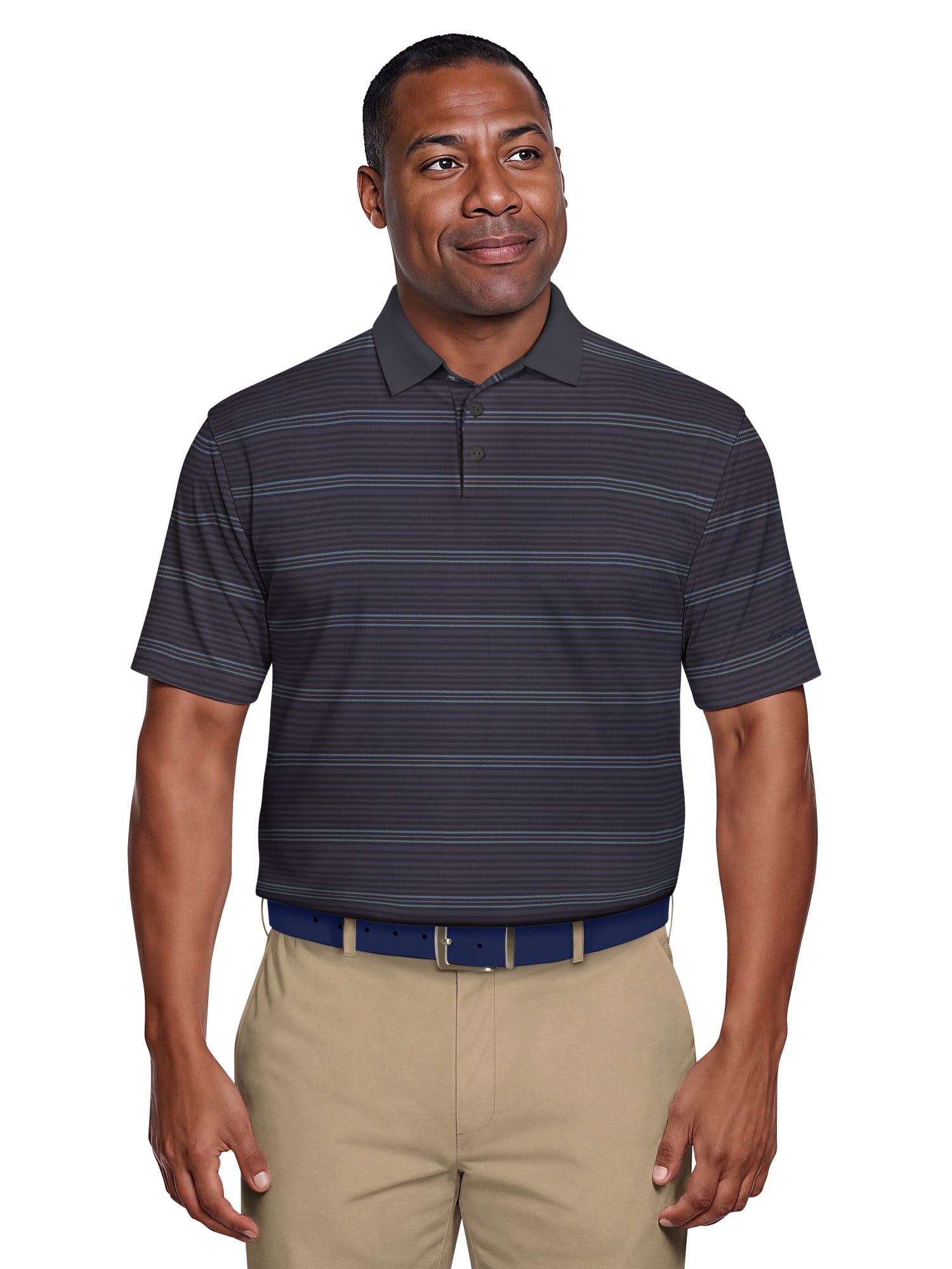 Ben Hogan Men's & Big Men's Performance Proper Stripe Short Sleeve Polo Shirt, up to 5XL