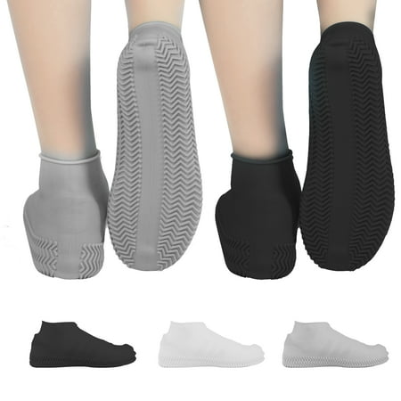 EEEKit Waterproof Rain Shoe Covers - Reusable Silicone Boot Shoe Covers,Durable,Water Resistant,Non slip,Non-toxic,Recyclable,Stretchable Slip On Socks Footwear Boot Overshoe -  fits for Men Women