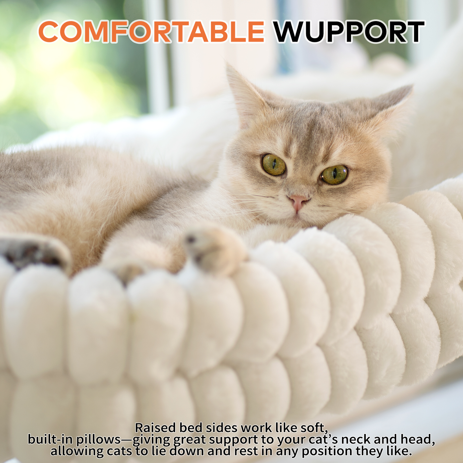 CheerPals Window Cat Bed with Suction Cups, White photo 3