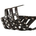 thumbnail image 2 of Secure Genuine Leather Mesh Dog Basket Muzzle Brown - Pit Bull, (Circumference 12.5", Snout Length 3.5"), 2 of 3