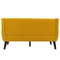 thumbnail image 4 of Lumibee Modern Tufted Faux Leather Upholstered Armchair Linen Accent Chairs Sets Yellow/Linen/3-Piece 2Chairs+1Sofa Wood,Cotton 3-Piece Cotton,Linen, 4 of 5
