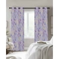 thumbnail image 4 of Purple Floral Retro Blackout Curtains for Bedroom Living Room Darkening Curtains 63 Inches Long Abstract Vintage Floral Botanical Window Curtain 2 Panels Set Window Treatment Grommet Drapes 52"x63", 4 of 9