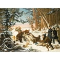 thumbnail image 3 of Otto Grashof 24x18 Black Modern Framed Museum Art Print Titled - The Tsarevich Alexander Nikolaevich on a Bearhunt on the Outskirts of Moscow (1843), 3 of 5