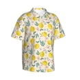 thumbnail image 2 of Daiia Flowers and Butterflies Hawaiian Shirt for Men Gentle Cotton Regular Short Sleeve Casual-Medium, 2 of 9