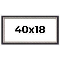 40x18 Frame Black Real Wood Picture Frame Width 2.25 Inches | Interior Frame Depth 0.5 Inches |