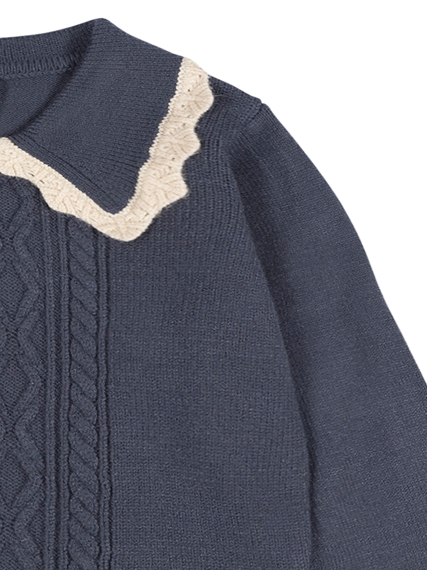 Modern Moments by Gerber Toddler Girl Sweater with Decorative Collar, Sizes 12 Months - 5T