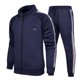 thumbnail image 4 of Otoño e invierno, nuevo suéter informal a rayas sueltas para hombre, traje deportivo Pompotops oipoqjl8871, 4 of 9