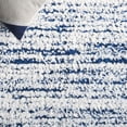 thumbnail image 6 of SAFAVIEH Rumi Barrett Striped Polyester Shag Area Rug, Navy/Ivory, 5'3" x 7'6", 6 of 7