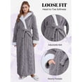 thumbnail image 5 of Robes for Women, PUTUO Hooded Womens Robes, Plush Soft Fluffy Long Robe, Comfy Spa Nightgown Housecoat with Side Pocket, Winter Warm Sleepwear Gift for Women, 5 of 6