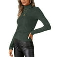 thumbnail image 2 of Maplenight Turtleneck Tops for Women Long Sleeve Layer Tops Ribbed Basic Tees Soft Stretch Thermal Undershirts, 2 of 8