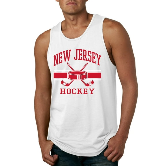 Wild Bobby City of New Jersey Hockey Fantasy Fan Sports Men's Tank Top, White, Small