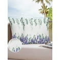 thumbnail image 6 of Pack of 2 Outdoor Pillow Covers, Farmhouse Eucalyptus Purple Hydrangea Plants Waterproof Square Throw Pillowcase Cushion Decorative Pillow Covers for Couch Patio Tent, 16x16 in, 6 of 6