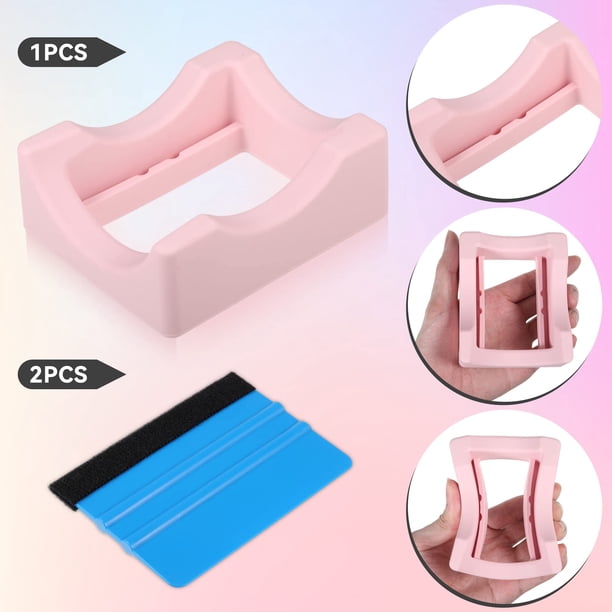 Bewildely El soporte para vasos con ranuras se adapta a la mayoría de los vasos y botellas. Soporte para vasos de gel de sílice de fácil Almacenamiento y organización del hogar Rosa