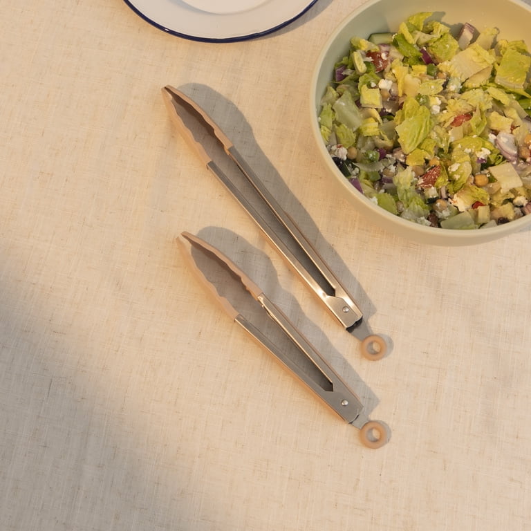 Elements By Thyme & Table Silicone Locking Tongs, 2-Pack Rose photo 2