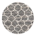 thumbnail image 3 of Unique Loom Hygge Shag Collection Area Rug - Trellis (5' Round Gray/Beige), 3 of 7