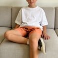 thumbnail image 4 of Afuyipoi Shorts for Boys,Solid Color Breathable Quick-Dry Summer Casual Shorts Orange 13-14, 4 of 5