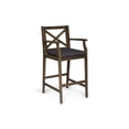thumbnail image 5 of Salvatore Outdoor Acacia Wood Barstools, Gray Finish and Dark Gray, Set of 4, 5 of 8