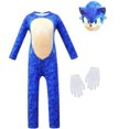thumbnail image 1 of Disfraz de Sonic The Hedgehog para niños y niñas: mono + máscara + guantes de 10 a 14 años = EU 140-164 Mono + máscara + guantes de 4 a 6 años = EU 98-116, 1 of 5