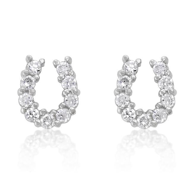 Black horseshoe earrings new arrivals