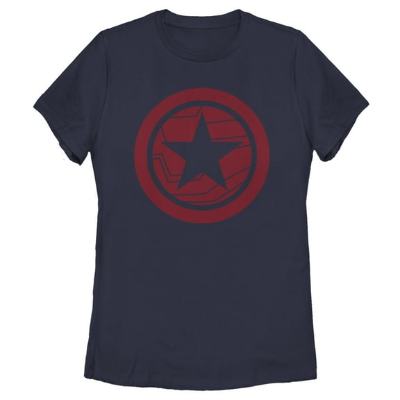 Women's Marvel The Falcon and the Winter Soldier Red Shield Graphic Tee Navy Blue X Large