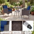thumbnail image 2 of Gymax  Set of 3 Patio Wicker Bistro Set 2 Rattan Chairs w/Double-Tier Tempered Glass Table Blue, 2 of 8
