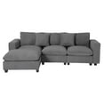 thumbnail image 3 of WestinTrends Hearthside 99" Modular Corduroy L-Shaped Sectional Sofa and Chaise With USB/Type-C Ports and Side Pockets, Gray, 3 of 15