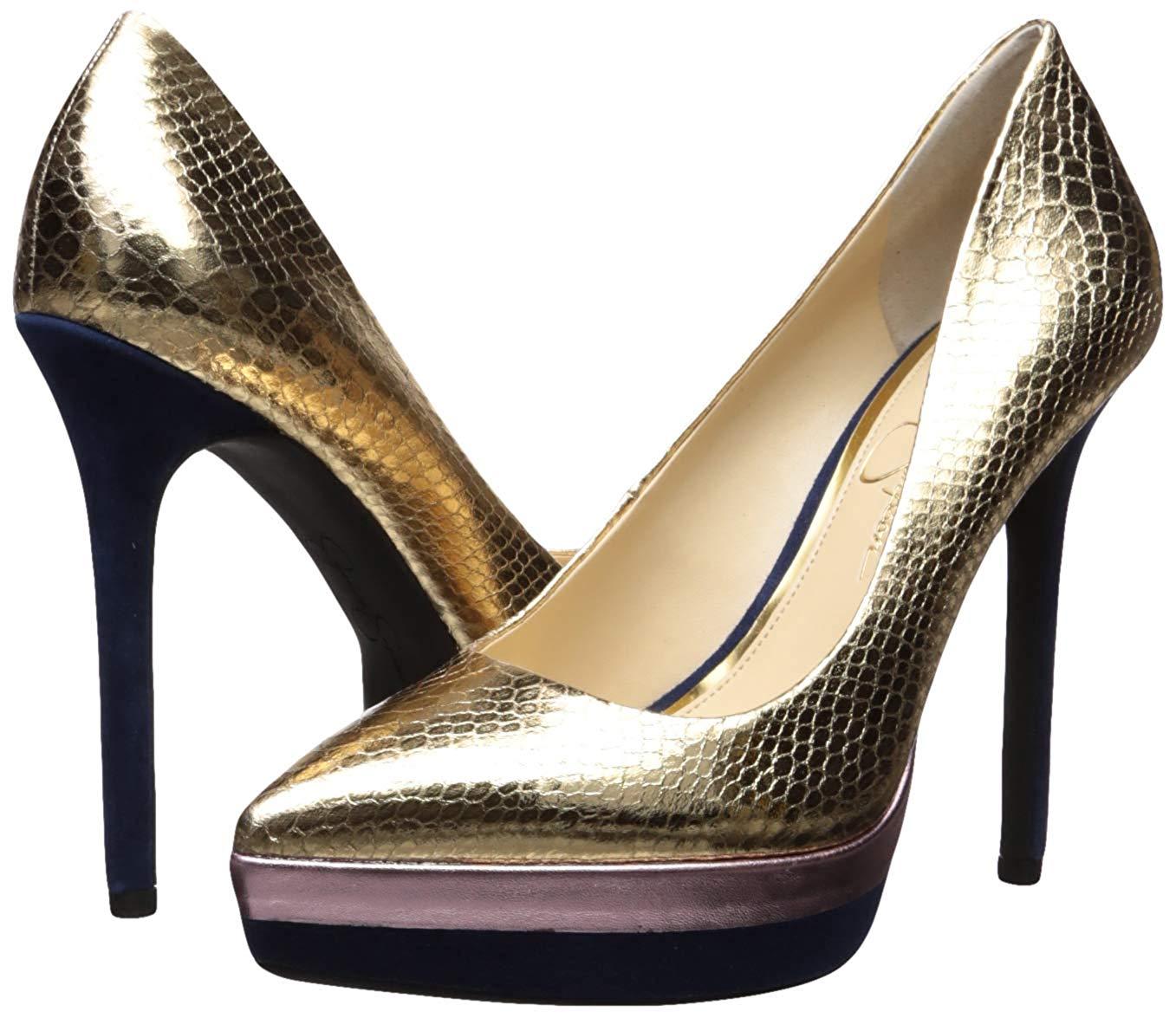 jessica simpson gold pumps