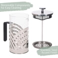 thumbnail image 2 of Chrome 1 Liter Large Glass and Stainless Steel French Press Coffee and Loose Leaf Tea Maker, 2 of 7