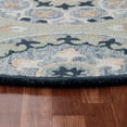 thumbnail image 3 of Ox Bay Clio 4'10" Round Green/Blue Suzani Wool Indoor Area Rug, 3 of 7