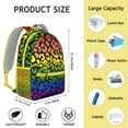 thumbnail image 3 of Everyday School Bag with Unique Leopard and Tropical Animal Print, Lightweight Student Backpack Featuring Fashionable Glitter Spots and Abstract Patterns, 3 of 4