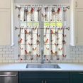 thumbnail image 3 of Kitchen Curtains 36 Inch Short - 3 Panel Set with Cute Farmhouse Egg & Chicken Print, Rod Pocket Window Curtain, 100% Polyester for Rustic Coop, Farm Kitchen, Easy Wash, 3 of 6