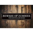 thumbnail image 1 of Beware of Zombies Novelty Decor, Metal Wall Sign - 4x18 Inches, 1 of 4