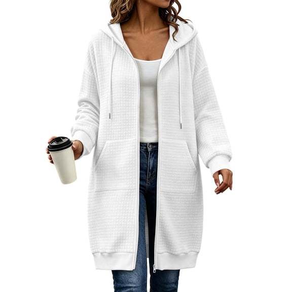 NominalSnug Women's Zip Up Hoodies Oversized Fleece Long Tunic Sweatshirts Casual Long Sleeve 2026 Fall Hoodie Jacket Coat