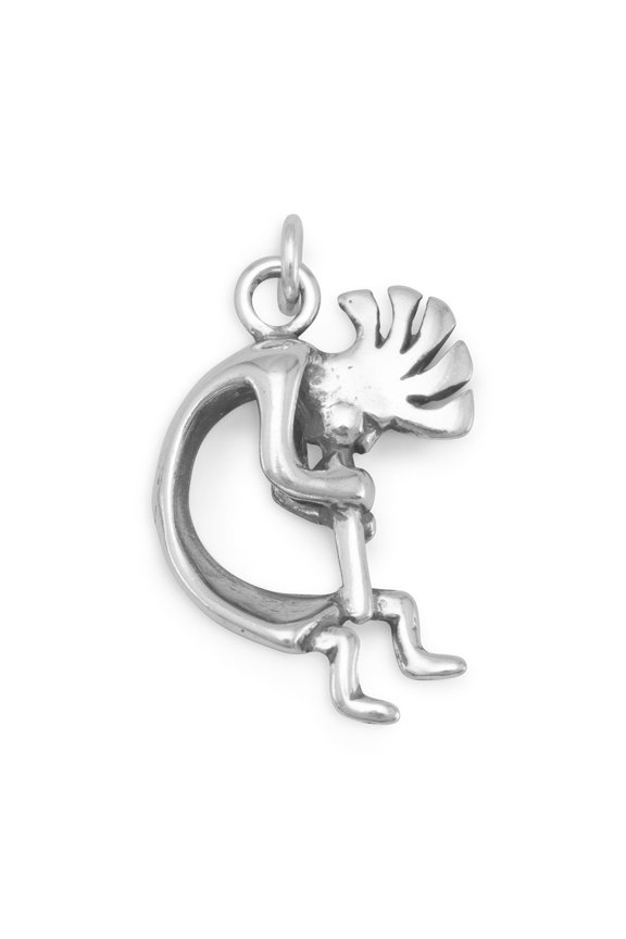 .925 Sterling Silver Oxidized Kokopelli Charm