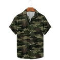 thumbnail image 2 of Wyobmus Men's Camo Print Hawaiian Shirts Casual Short Sleeve Summer Beach Lapel Shirts Size S-3XL B-White, 2 of 5
