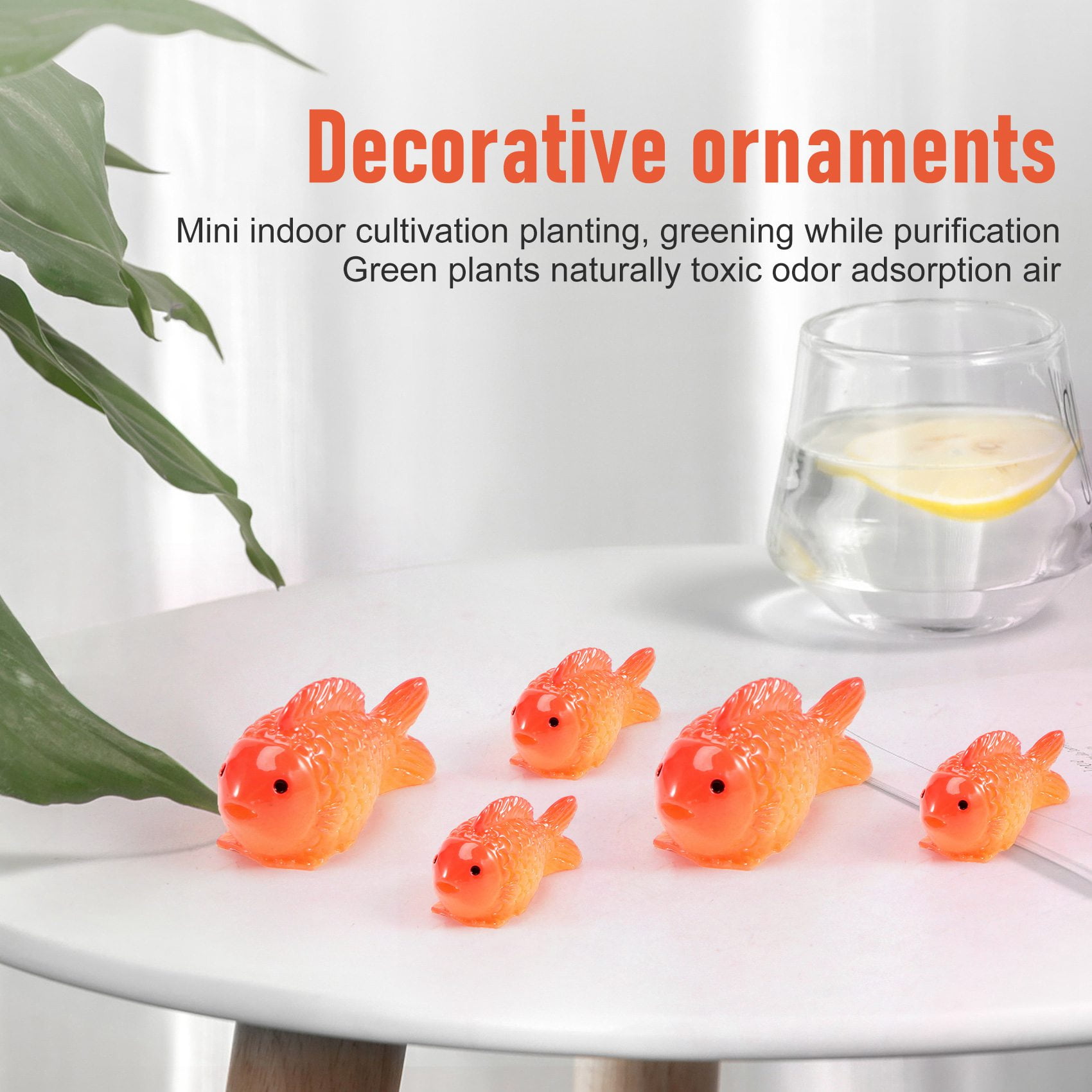 8pc/lot Red Fish miniature figures decorative mini fairy garden