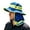 Blue, variant on Reflective Stripe Neck Flap Bucket Hat High Visibility Construction Work Sun Hat Outdoor Sun Protection Neck Flap Hat Red