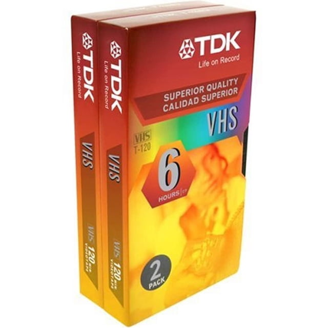 Cintas VHS TDK ST120XPS2, 120 minutos, grado estándar, paquete de 2