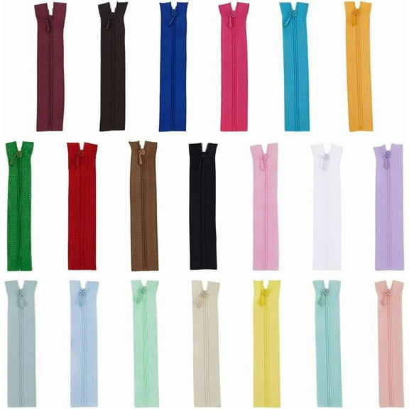 20 PCS Tiny Zippers for Sewing Clothes 4.7 inch Long 20 Colors Nylon Zipper Fastener with Alloy Zipper Puller Colorful Mini Zippers for Clothes Wallet DIY Sewing Accessories