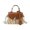 Brown, variant on Handmade Bohemian Woven Straw Tote Bag for Women Summer Beach Crossbody Purse with Top Handle