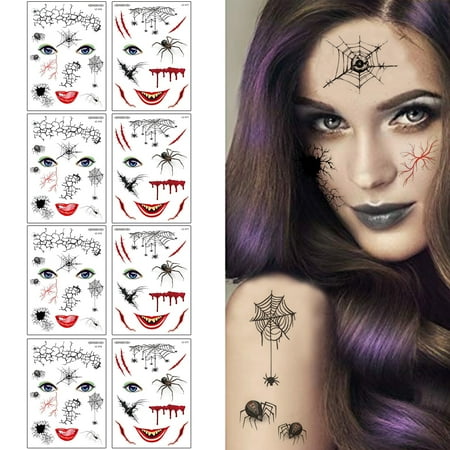 8 Sheet Halloween Face Sticker Scary Spooky Temporary Face Tattoo Makeup | Walmart Canada 8 Sheet Halloween Face Sticker Scary Spooky Temporary Face Tattoo Makeup | Walmart Canada