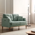 thumbnail image 2 of Loveseat With Waterproof Fabric, 2 Seater Sofa with USB Charge Port, 2 Pillows, Wood Legs for Primary Living Space, Bed Room, Office, Baby Blue, 2 of 7