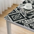 thumbnail image 4 of nygtbtfer Retro Flower Black and White Print Tablecloth Leakproof &amp; Sturdy Washable Large Tablecloth Cover Table for Fits forTable white, 4 of 7